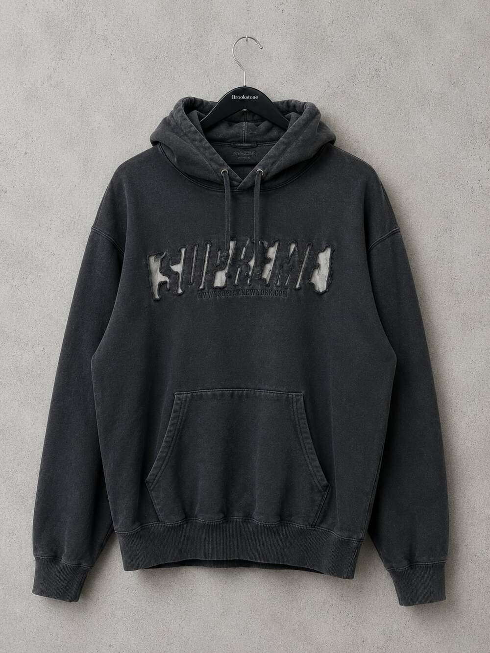 Supreme SS20 Reflective Cutout Hooded Sweatshirt Black